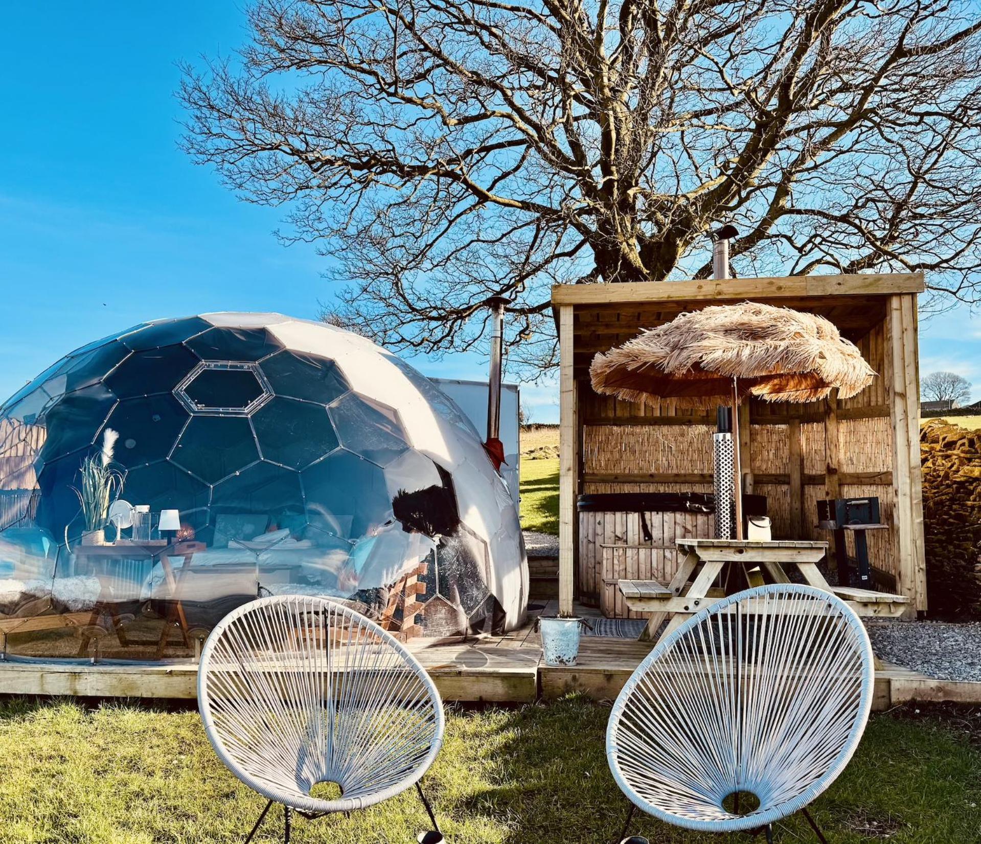 Deerstone Glamping-Pinhaw Beacon Dome Hot Tub Hotel Earby Bagian luar foto